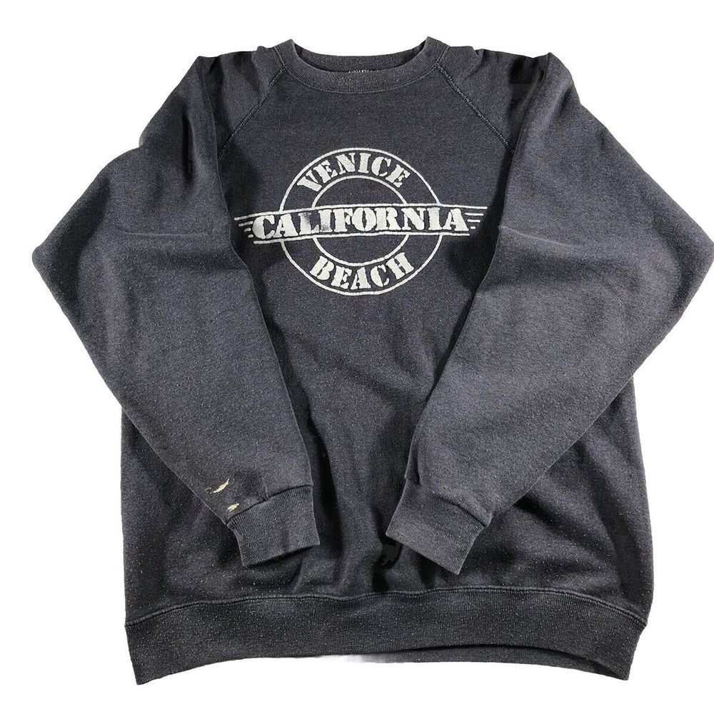 VTG 90s Venice Beach California Muscle Beach Crewneck Sweatshirt Sz XL Thrashed